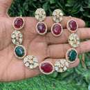 Amoliya Jewels Regal Polki Kundan Stone Necklace Set