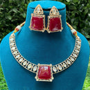 Amoliya Jewels Regal Polki Kundan Stone Necklace Set