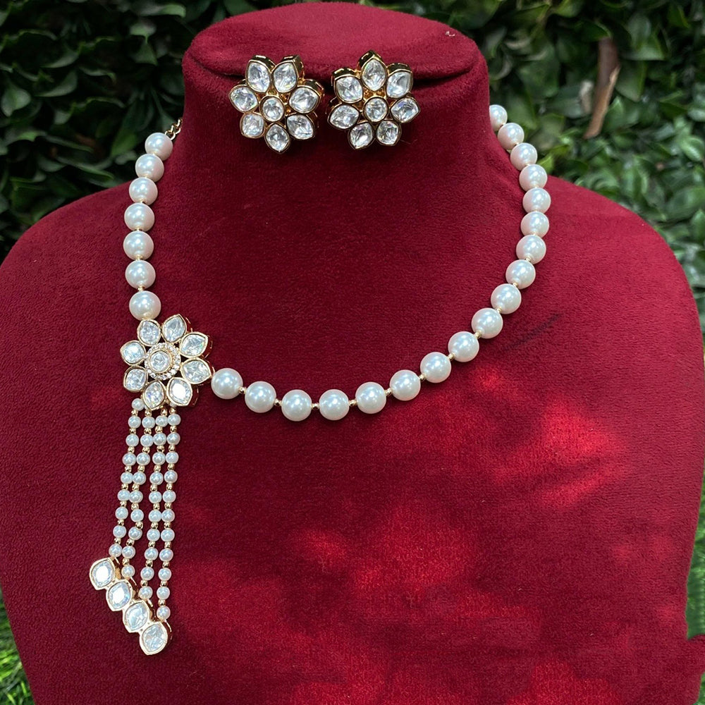 Amoliya Jewels Grand Polki Kundan Stone And Beads Necklace Set