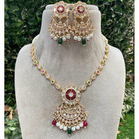 Amoliya Jewels Grand Polki Kundan Stone And Beads Necklace Set