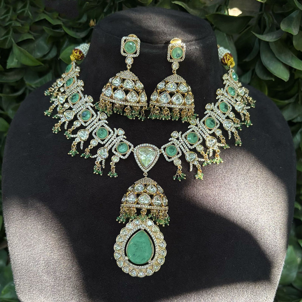 Amoliya Jewels Grand Polki Kundan Stone And Beads Necklace Set