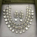 Amoliya Jewels 2 Tone Plated Grand Polki Kundan Stone Necklace Set