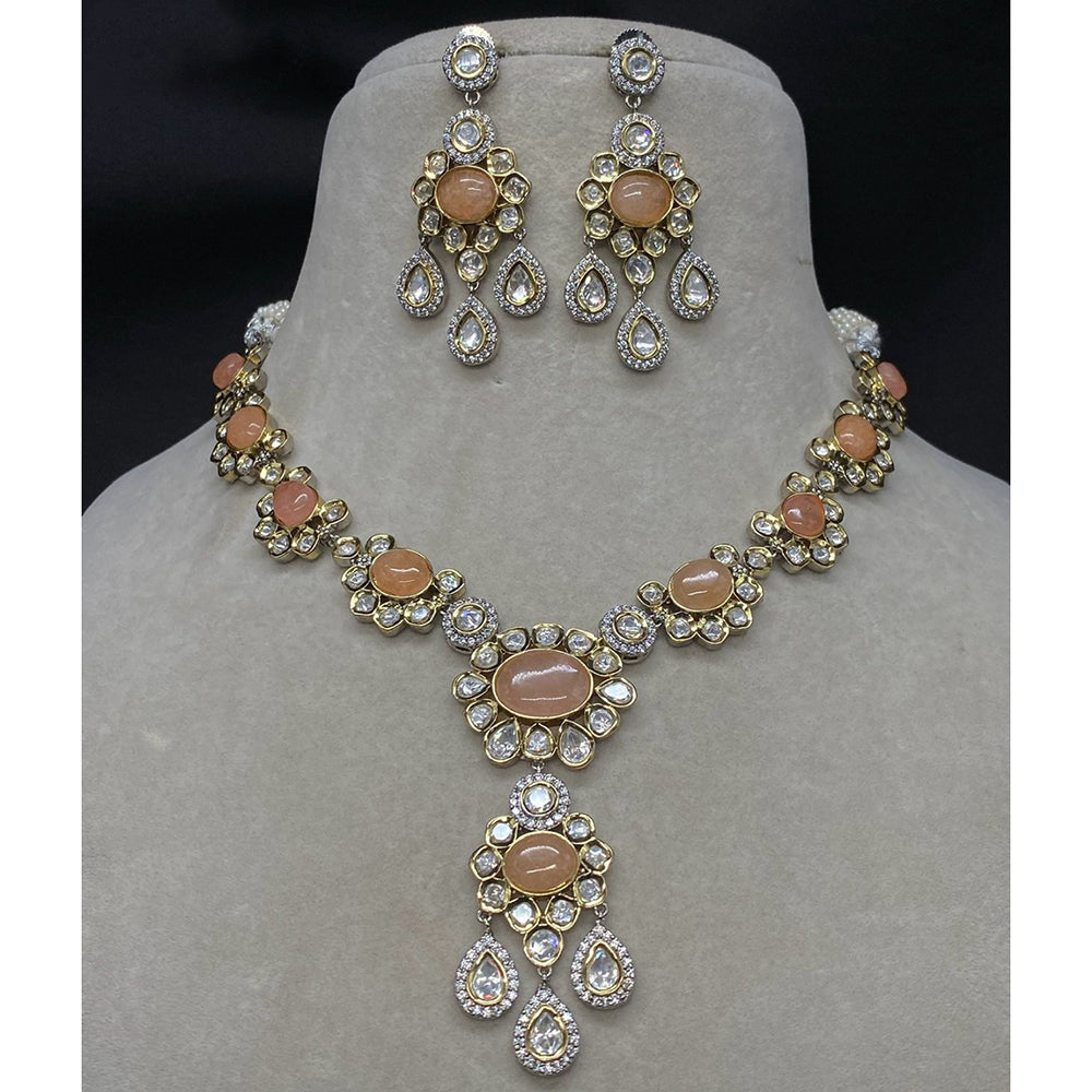 Amoliya Jewels Grand Polki Kundan Stone And Beads Necklace Set