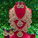 Amoliya Jewels Grand Pota Stone And Pearl Dual Necklace Set