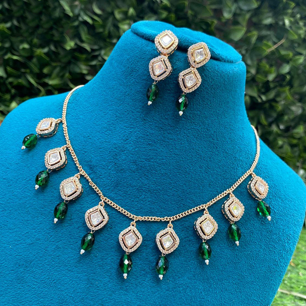 Amoliya Jewels Grand Polki Kundan Stone And Beads Necklace Set