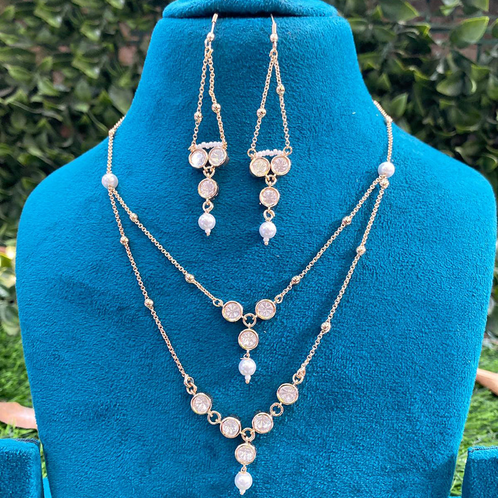 Amoliya Jewels Grand Polki Kundan Stone And Beads Necklace Set