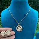 Amoliya Jewels Royal Polki Kundan Stone Chain Pendant Set