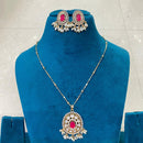 Amoliya Jewels Royal Polki Kundan Stone Chain Pendant Set