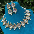 Amoliya Jewels Heritage Two-Tone Kundan And Austrian Pearl Necklace Set