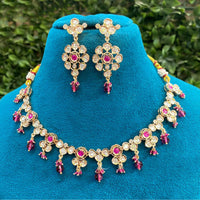 Amoliya Jewels Royal Polki Kundan Stone And Beads Heritage Necklace Set