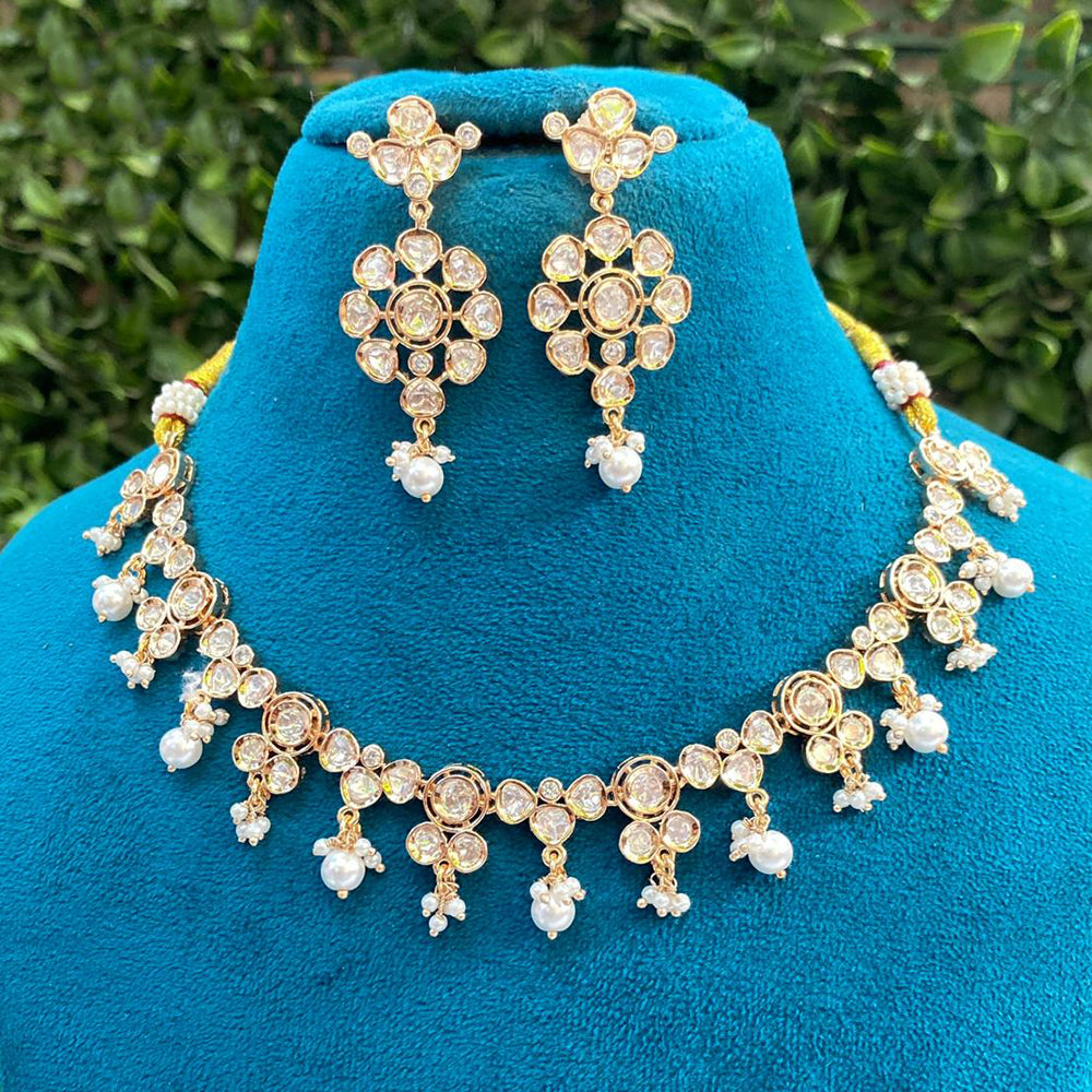 Amoliya Jewels Royal Polki Kundan Stone And Beads Heritage Necklace Set