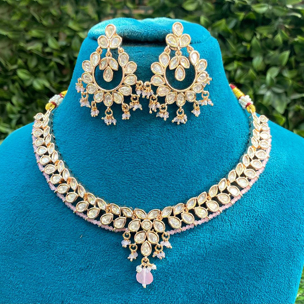 Amoliya Jewels Royal Polki Kundan Stone And Beads Heritage Necklace Set
