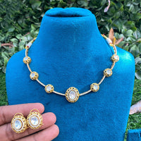 Amoliya Jewels Royal Polki Kundan Stone Heritage Necklace Set