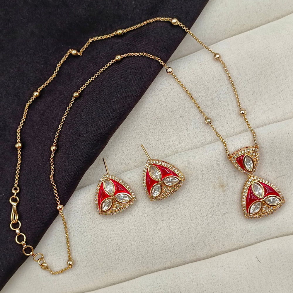 Amoliya Jewels Royal Polki Kundan Stone Heritage Necklace Set