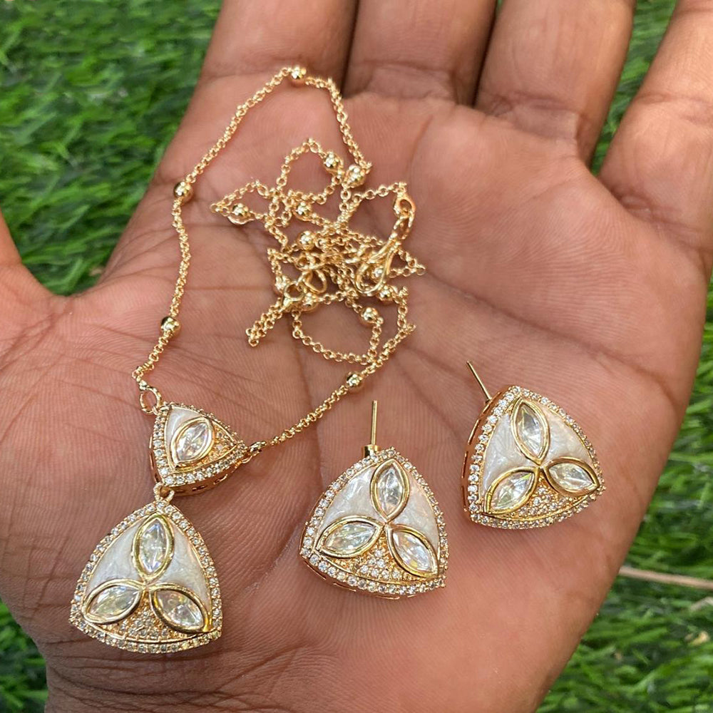 Amoliya Jewels Royal Polki Kundan Stone Heritage Necklace Set