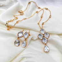 Amoliya Jewels Royal Polki Kundan Stone Heritage Necklace Set