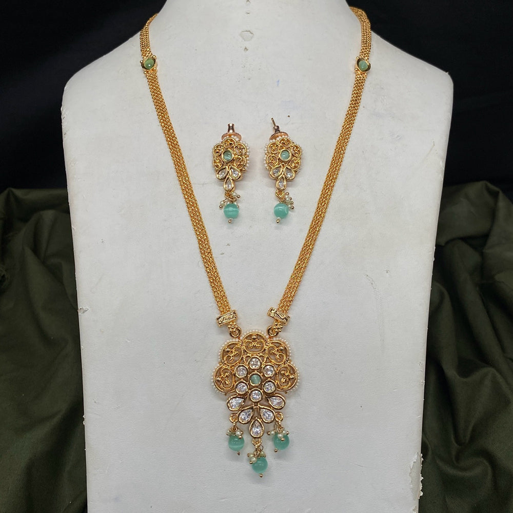 Amoliya Jewels Royal Polki Kundan Stone And Beads Heritage Necklace Set
