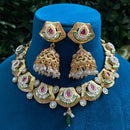 Amoliya Jewels Classic Polki Kundan Pota Stone Pearl Necklace Set