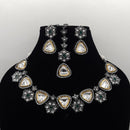 Amoliya Jewels Heritage Two-Tone Kundan And Austrian Pearl Necklace Set