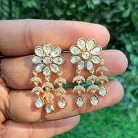 Amoliya Jewels Regal Shine Polki Kundan Dangler Earrings
