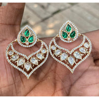 Amoliya Jewels Classic Polki Kundan Designer Drop Earrings