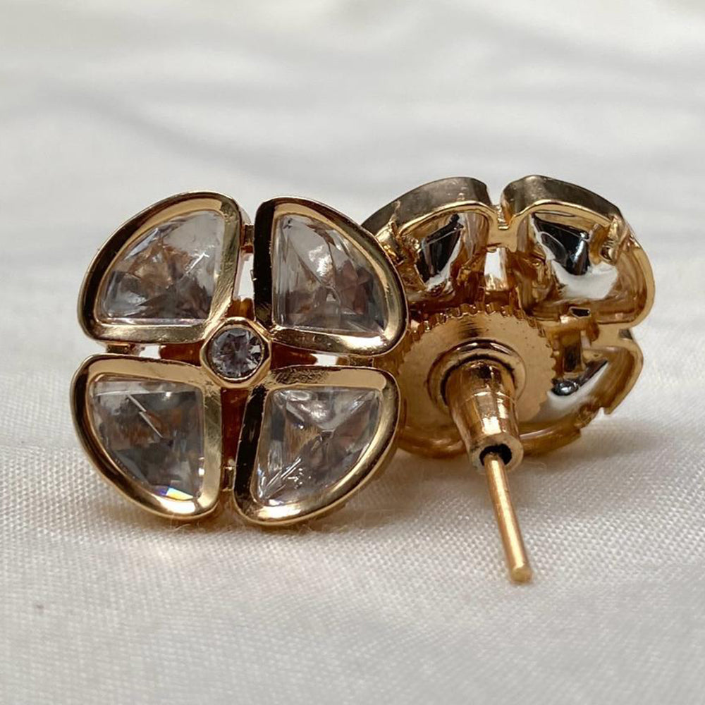 Amoliya Jewels Royal Polki Kundan Stone Designer Studs Earrings