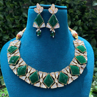 Amoliya Jewels Royal Polki Kundan Stone Pearl And Beads Necklace Set