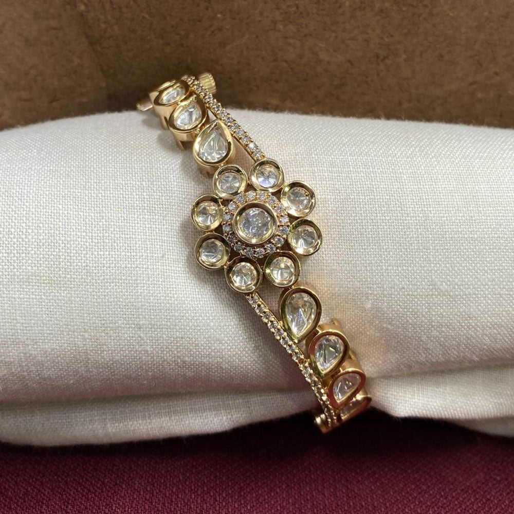 Amoliya Jewels Heritage Look Polki Kundan Stone Openable Bracelet