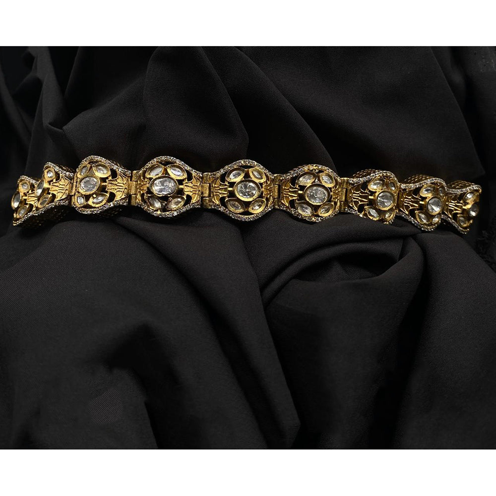 Amoliya Jewels Heritage Look Polki Kundan Stone Openable Bracelet