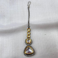 Amoliya Jewels Classic 2 Tone Kundan Festive Maangtikka