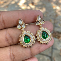Amoliya Jewels Regal Shine Polki Kundan Stone Dangler Earrings