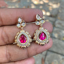 Amoliya Jewels Regal Shine Polki Kundan Stone Dangler Earrings