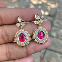 Amoliya Jewels Regal Shine Polki Kundan Stone Dangler Earrings