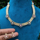 Amoliya Jewels Royal Polki Kundan And Austrian Stone Necklace Set