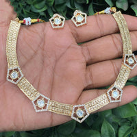 Amoliya Jewels Royal Polki Kundan And Austrian Stone Necklace Set