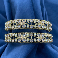 Amoliya Jewels Elegant Crystal Stone And Pearl Designer Bangles Set