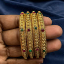 Amoliya Jewels Elegant Pota Stone Designer Bangles Set