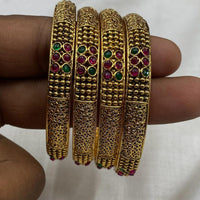 Amoliya Jewels Elegant Pota Stone Designer Bangles Set