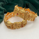 Amoliya Jewels Classic South Indian Style Pota Stone Elephant Bangles Set