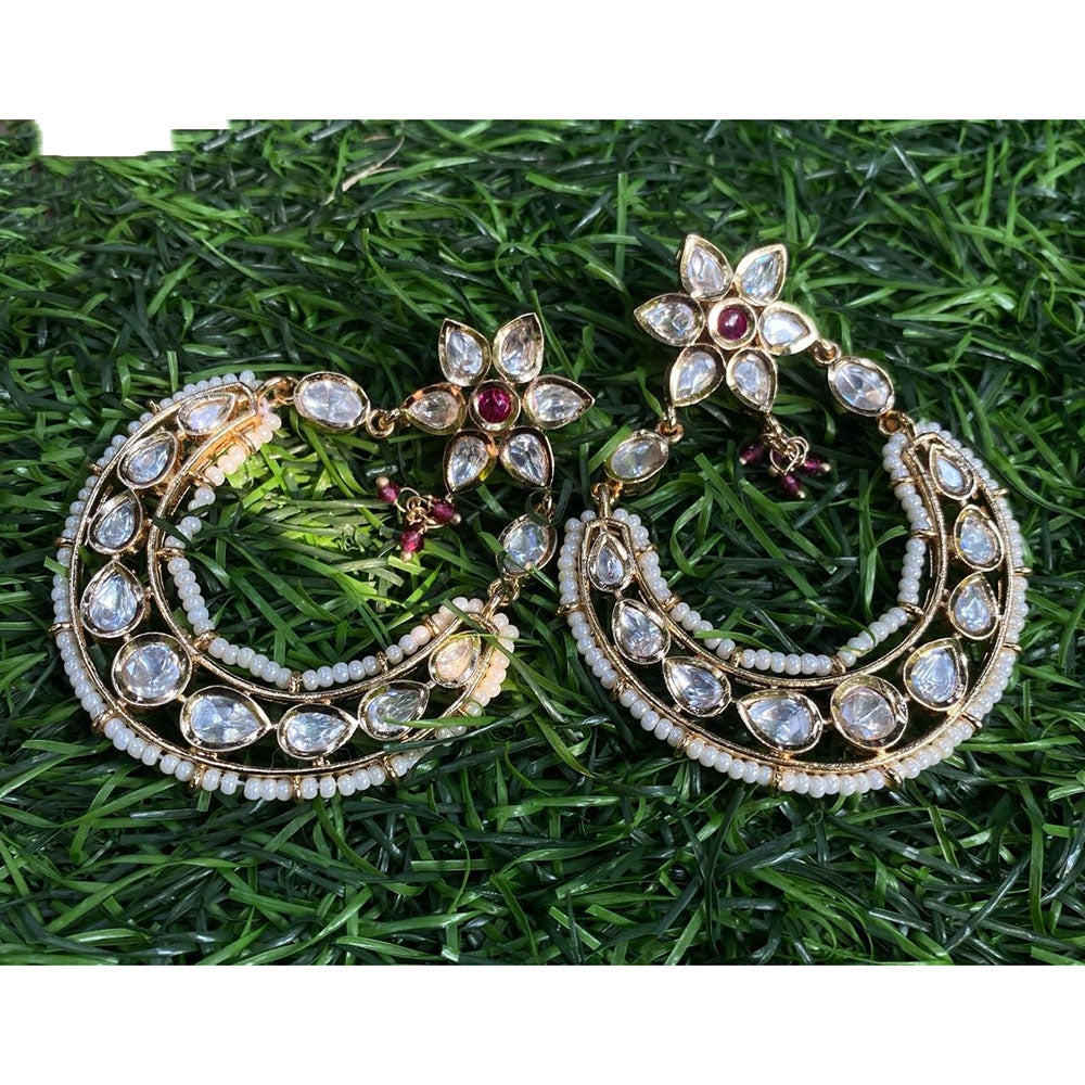 Amoliya Jewels Classic Polki Kundan Designer And Pearl Dangler Earrings