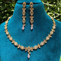 Amoliya Jewels Designer Polki Kundan And Beads Statement Necklace Set