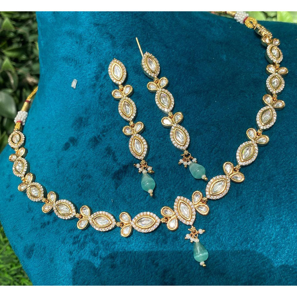 Amoliya Jewels Designer Polki Kundan And Beads Statement Necklace Set