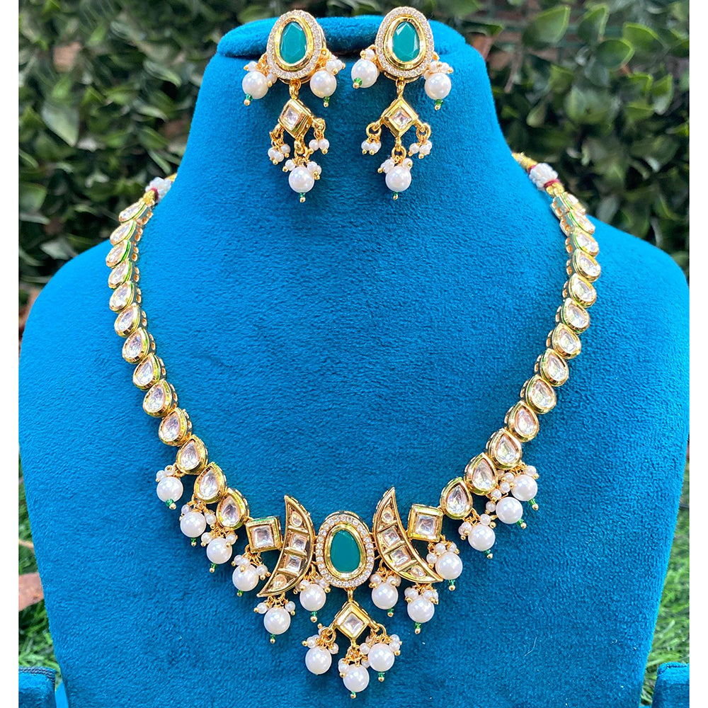 Amoliya Jewels Premium Kundan And Pearl Designer Necklace Set