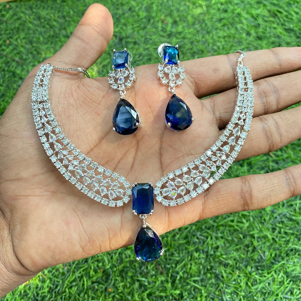 Amoliya Jewels American Diamond Elegant Necklace Set