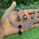 Amoliya Jewels American Diamond Elegant Necklace Set