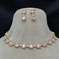 Amoliya Jewels Royal Polki Kundan Stone And Pearl Necklace Set