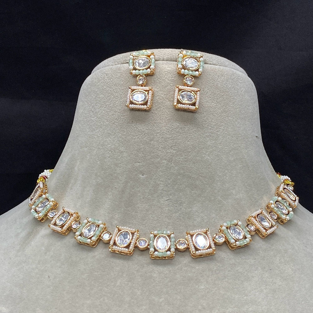Amoliya Jewels Royal Polki Kundan Stone And Pearl Necklace Set
