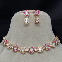 Amoliya Jewels Royal Polki Kundan Stone And Pearl Necklace Set