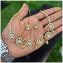 Amoliya Jewels Royal Polki Kundan And Austrian Stone Necklace Set