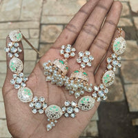 Amoliya Jewels Designer Polki Kundan And Beads Meenakari Necklace Set